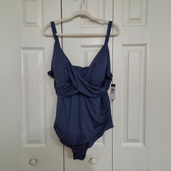 Jantzen Other - New Jantzen Blue One Piece Swimsuit Size 22